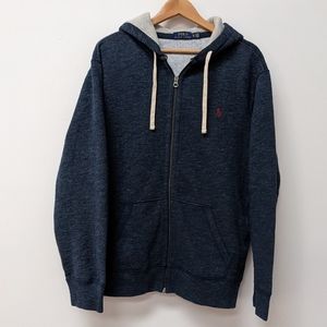 Polo Ralph Lauren Heathered Blue Full Zip  Thermal Lined Hoodie